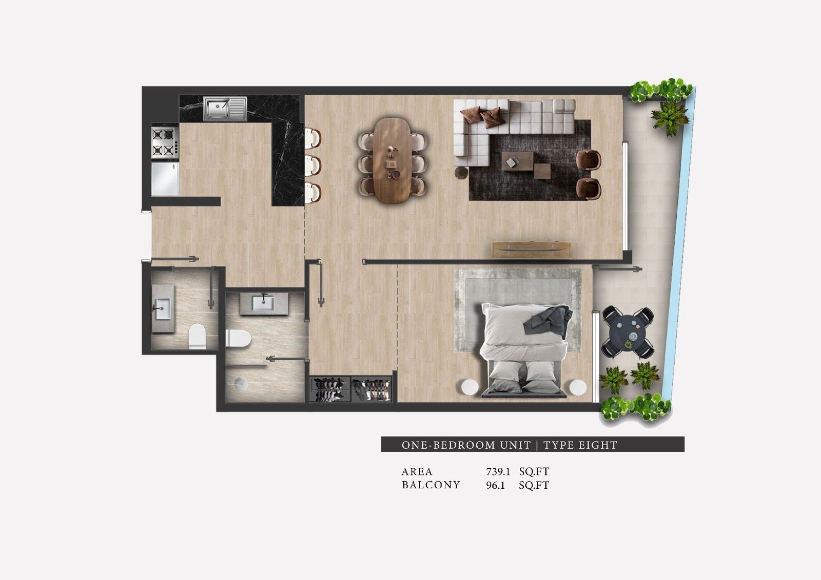 Studio, 1, 2 & 3 Bedroom - Floor 1