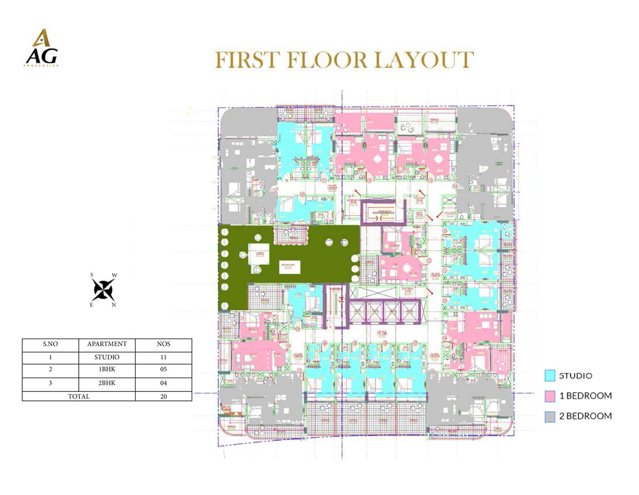 Studio, 1 & 2 Bedrooms - Floor 1