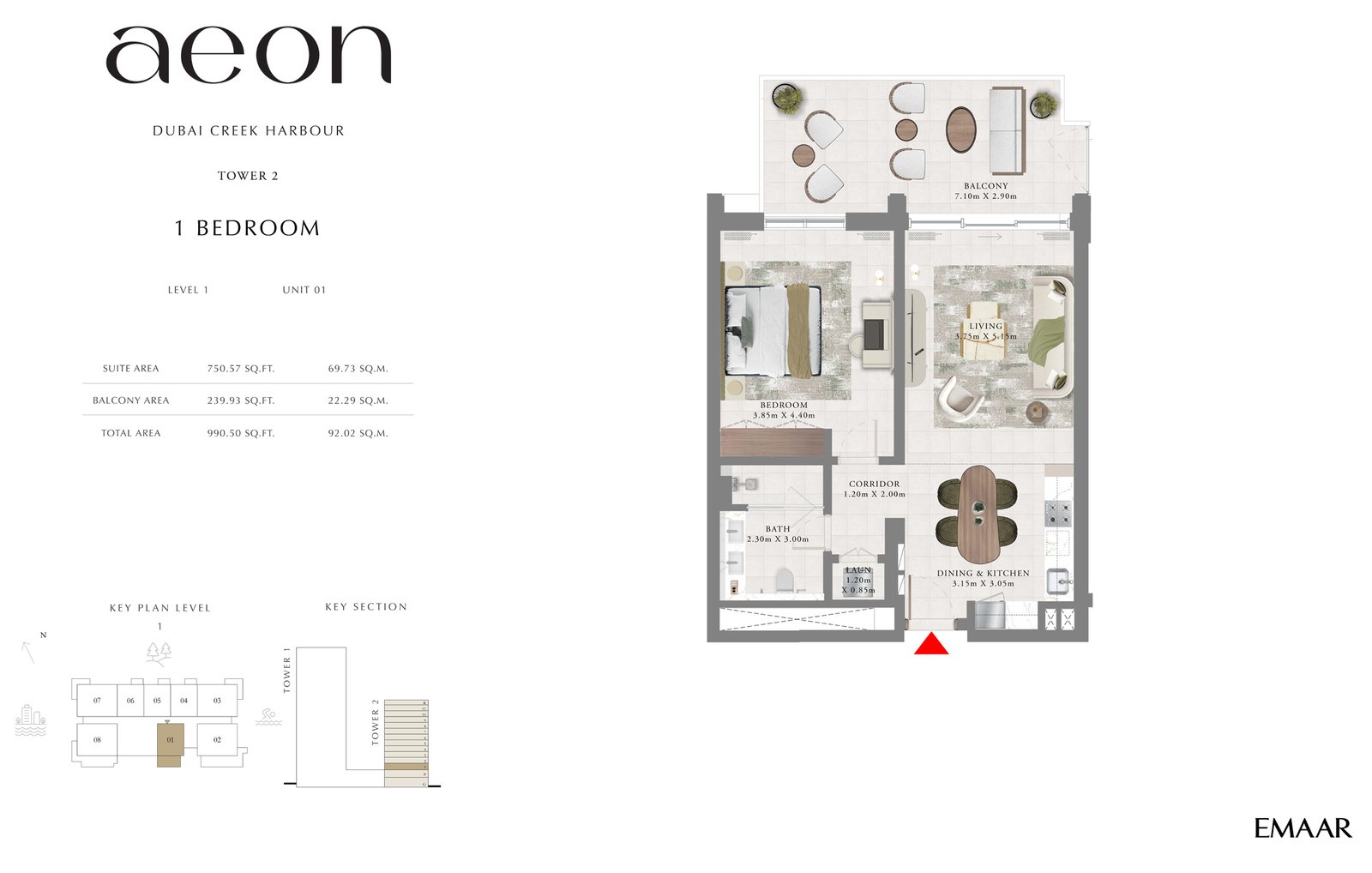 1, 2 & 3 Bedroom - Floor 1