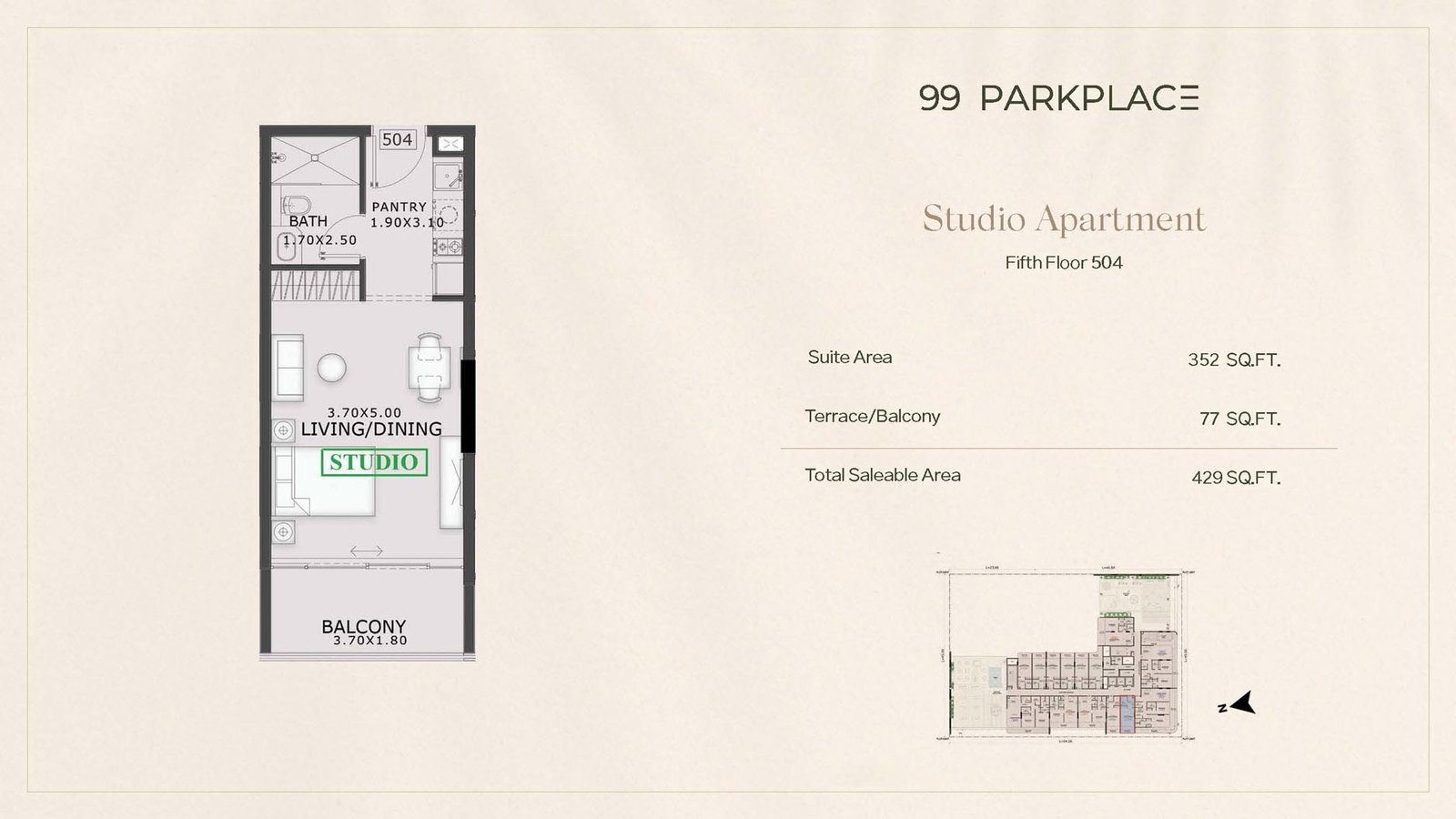 Studio, 1 & 2 Bedroom - Floor 1