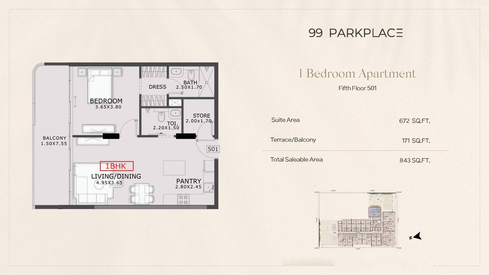 Studio, 1 & 2 Bedroom - Floor 1